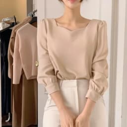 Autumn Puff Sleeve Simple Shirts Spring Square Collar Women Blouse 2026 Elegant Casual Loose Tops Fashion Ladies