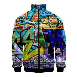 New Funny Graffiti Pattern 3D Jacket Men Women Harajuku Hip Hop New Style Coat Casual Stand Collar Zipper Sweatshirt Jacket Top