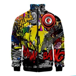 New Funny Graffiti Pattern 3D Jacket Men Women Harajuku Hip Hop New Style Coat Casual Stand Collar Zipper Sweatshirt Jacket Top