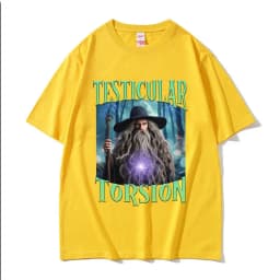 Shadow Wizard Funny T Shirt Testicular Torsion Meme Graphic Tee Shirt Men Women Retro Gothic Oversized Short Sleeve T-shirt Tops
