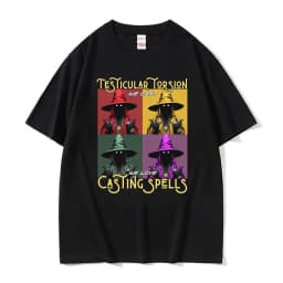 Shadow Wizard Funny T Shirt Testicular Torsion Meme Graphic Tee Shirt Men Women Retro Gothic Oversized Short Sleeve T-shirt Tops