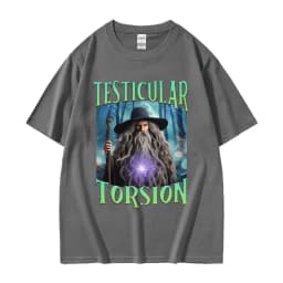 Shadow Wizard Funny T Shirt Testicular Torsion Meme Graphic Tee Shirt Men Women Retro Gothic Oversized Short Sleeve T-shirt Tops