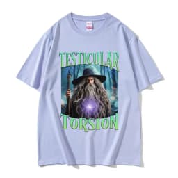 Shadow Wizard Funny T Shirt Testicular Torsion Meme Graphic Tee Shirt Men Women Retro Gothic Oversized Short Sleeve T-shirt Tops