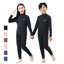 3-14 Years Kids Clothing Sets Autumn Winter Thermal Underwear Suit Girls Boys Pajama Sets Teens Clothes No Trace Warm Sleepwear