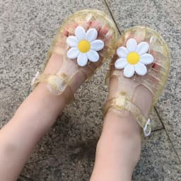 Girls Sandals Summer Child Shoes Baotou Model Breathable Flower Figure Toddler Casual Sandals Outdoor Walking Kids Flat Shoes