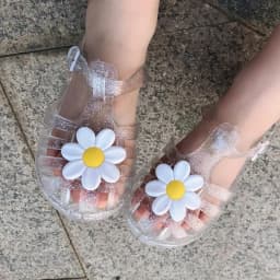 Girls Sandals Summer Child Shoes Baotou Model Breathable Flower Figure Toddler Casual Sandals Outdoor Walking Kids Flat Shoes