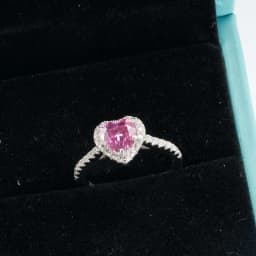 1.0Ct 6.5mm Heart Shape Pink Color Moissanite Engagement Women's Ring Solitaire 925 Sterling Silver Diamond Rings Fine Jewelry