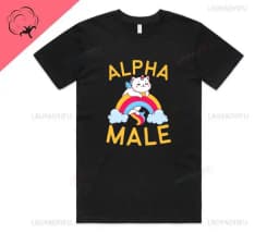 Alpha Male Printed T-Shirt High Quality Cotton Tee Top Funny Man Unicorn Gift Unisex Joke Prank Fathers Day Stag Do Short-sleev