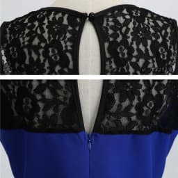 Blue Lace Patchwork Summer Dress Women Elegant Vintage Party Dress Casual Office Ladies Work Dress