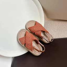 Girls Sandals Summer New Cute National Style Cross Hook & Loop Soft Bottom Princess Fashion Sandals Children Casual Beach Shoes