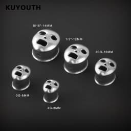 KUYOUTH Ear Expanders Plugs Copper Mask Earring Gauges Stretchers Piercing Body Jewelry 2PCS