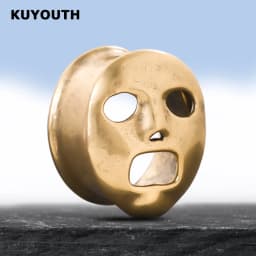 KUYOUTH Ear Expanders Plugs Copper Mask Earring Gauges Stretchers Piercing Body Jewelry 2PCS