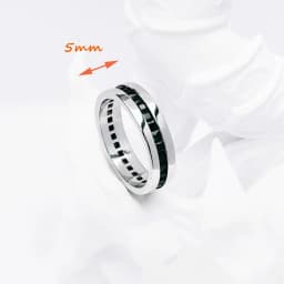 Band Ring Black Stones Europe Style Vintage Fine Jewelry For Women Men Summer Brand New Pure 925 Sterling Silver Gift