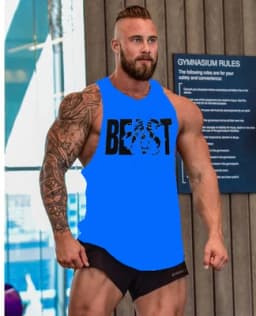 Gym Brand clothing Bodybuilding Fitness Mens running tanks workout BEAST print vest Stringer sportswear muscle undershirt
