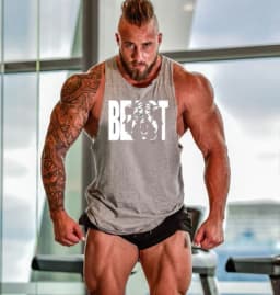Gym Brand clothing Bodybuilding Fitness Mens running tanks workout BEAST print vest Stringer sportswear muscle undershirt