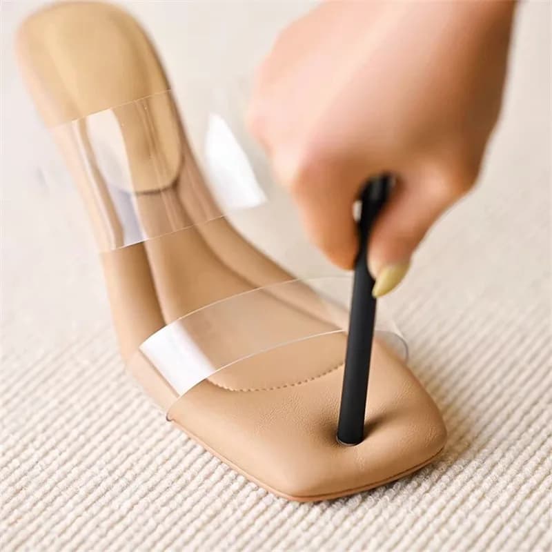 Summer Chunky Transparent Crystal High-heeled Sandals, Women's New Summer Wear Comfortable Soft Soles on The Sense of Sandals