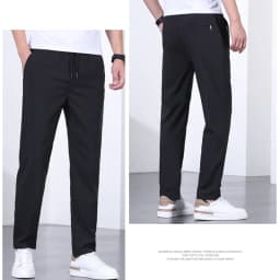 Men's Quick-drying Pants, Drawstring Elastic Waist, Casual Trousers, Loose Straight Pants, Summer New Fashion, Trendy
