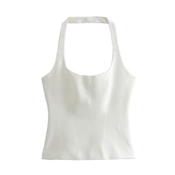 BSAY Women Fashion Summer White Halter Backless O-neck Comfortable Sling Crop Top Chic Female Sexy Streetwear Vest Mujer