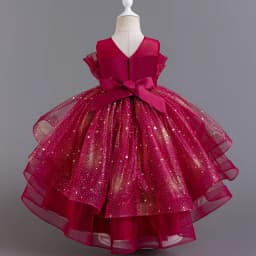 8318 Children's Dress Princess Dress Wedding Bridesmaid Wedding Dress Fluffy Dress Lace Trail Gown Children's Wear