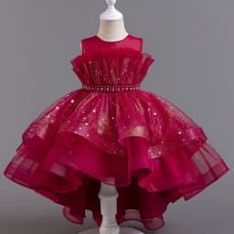 8318 Children's Dress Princess Dress Wedding Bridesmaid Wedding Dress Fluffy Dress Lace Trail Gown Children's Wear