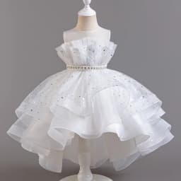 8318 Children's Dress Princess Dress Wedding Bridesmaid Wedding Dress Fluffy Dress Lace Trail Gown Children's Wear