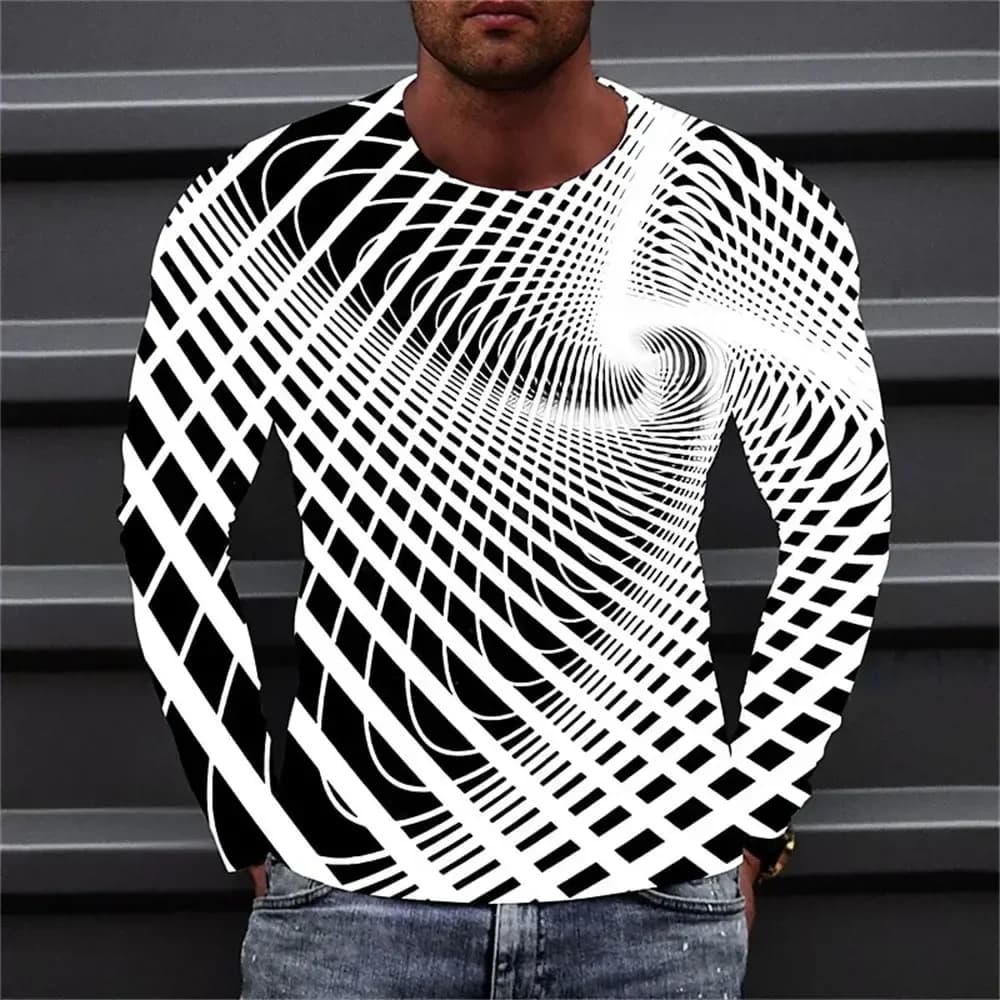 Men's T shirt Tee Graphic Gradient Crew Neck Clothing Apparel 3D Print Outdoor Daily Long Sleeve Print Fashion Designer Vintage