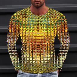 Men's T shirt Tee Graphic Gradient Crew Neck Clothing Apparel 3D Print Outdoor Daily Long Sleeve Print Fashion Designer Vintage