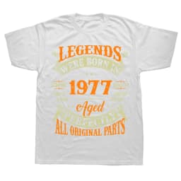 47th Birthday Gift Legends Born In 1977 47 Years Old T Shirts Summer Fathers Day Christmas Streetwear Short Sleeve Men vintage