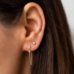 925 Sterling Silver Ear Needle Beautiful Chain Tassel Ear Acupuncture Pendant Fashion Luxurious Women's Wedding Wear Jewelry