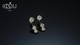 All Round Moissanite Diamond Ear Jacket Earrings 5mm&4mm&3.5mm 925 Real Silver Stud Earring for Women 2024 Unique Fine Jewelry