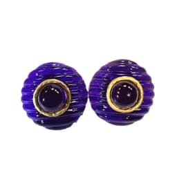 Trendy Jewelry Vintage Temperament Rings Senior Sense Purple Resin Stud Earrings For Women Girl 2024 Trend New Accessories