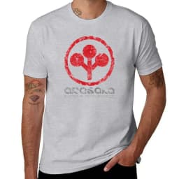 Cheavyweight streetwear anime clothes Distressed Arasaka Corp Logo T-Shirt Aesthetic clothing blacks workout shirts for men
