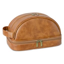 Men's Leather Makeup Bag for Travel Men's High-End Sense Large Capacity Storage Travel Wash Bag Waterproof Toiletry Bag