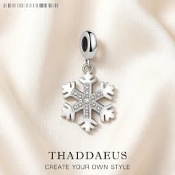 Snowflake Pendant Dangle Charm Hot Sell Europe Winter Fashion Romantic Gift 925 Sterling Silver Pure For Women