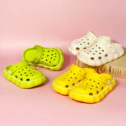 Kids' Summer Lovely EVA Garden Shoes Children Solid Color Toe Sandals Waterproof Breathable Slippers