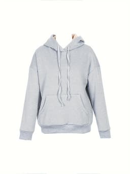 2025 Spring New Women's Solid Colour Warm Sweatshirt Hooded Lace-up Winter Sweatshirt with Pockets For Acrylic Sweaters