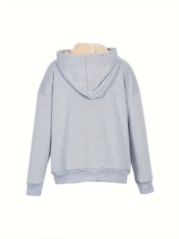 2025 Spring New Women's Solid Colour Warm Sweatshirt Hooded Lace-up Winter Sweatshirt with Pockets For Acrylic Sweaters