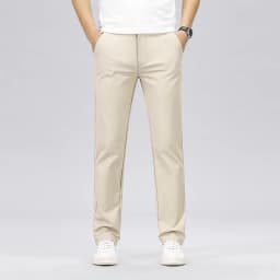 Classic Style Men's Fashion Casual Pants Brand Fashion Solid Color Business Straight ArmyGreen Beige Khaki Anti-wrinkle Trousers