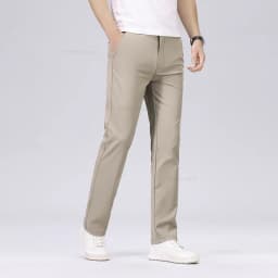 Classic Style Men's Fashion Casual Pants Brand Fashion Solid Color Business Straight ArmyGreen Beige Khaki Anti-wrinkle Trousers
