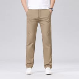 Classic Style Men's Fashion Casual Pants Brand Fashion Solid Color Business Straight ArmyGreen Beige Khaki Anti-wrinkle Trousers