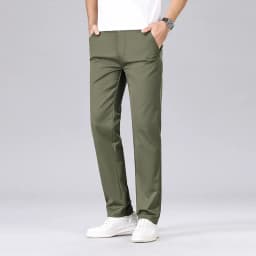 Classic Style Men's Fashion Casual Pants Brand Fashion Solid Color Business Straight ArmyGreen Beige Khaki Anti-wrinkle Trousers