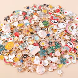 Leslie Mix Styles 20/30/50pcs Jewelry Making Charms Golden Enamel Plated Pendant For DIY Jewelry Making Handmade Accessories