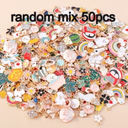 Leslie Mix Styles 20/30/50pcs Jewelry Making Charms Golden Enamel Plated Pendant For DIY Jewelry Making Handmade Accessories