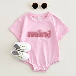 INS Summer Baby Bodysuit Newborn Clothing Boys Girls Cotton Triangle Romper Plush Letter Short Sleeve Infant 0-18M