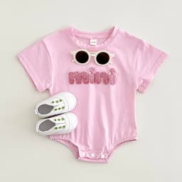 INS Summer Baby Bodysuit Newborn Clothing Boys Girls Cotton Triangle Romper Plush Letter Short Sleeve Infant 0-18M