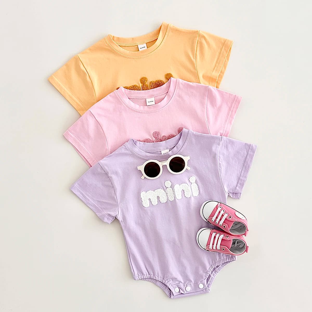 INS Summer Baby Bodysuit Newborn Clothing Boys Girls Cotton Triangle Romper Plush Letter Short Sleeve Infant 0-18M