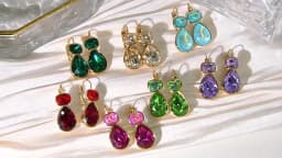 CARLIDANA Trendy Water Drop Colorful White Green Crystal Hoop Earrings Women Jewelry 18k Gold Plated Earrings Jewelry