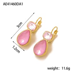 CARLIDANA Trendy Water Drop Colorful White Green Crystal Hoop Earrings Women Jewelry 18k Gold Plated Earrings Jewelry