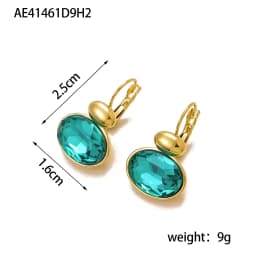 CARLIDANA Trendy Water Drop Colorful White Green Crystal Hoop Earrings Women Jewelry 18k Gold Plated Earrings Jewelry