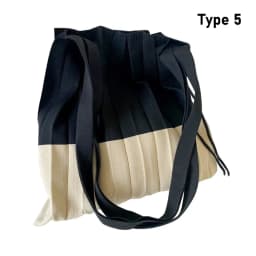 Retro Pleats Crochet Tote Bag Fashion Large Capacity Shoulder Bag Reusable Knitted Handbags Casual Braid Travel Bag for Women